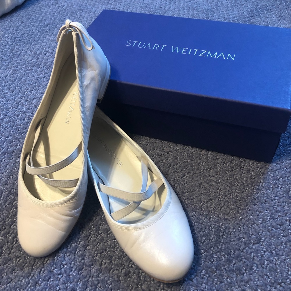 Stuart Weitzman white/cream ballet flat